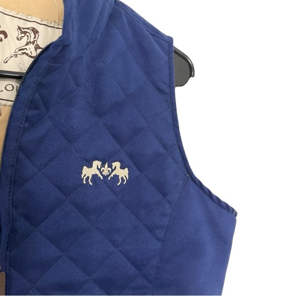 Equine Couture Navy Quilted Riding Vest Women’s M Equestrian Micro Suede NWOT - Picture 5 of 9